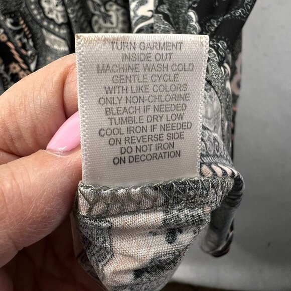 World Unity Sleeveless Paisley Maxi Dress Embroidery Gray Green Flowy Gypsy - Picture 6 of 12